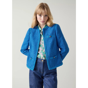 LK Bennett Lara Mazarine Blue Tweed Jacket